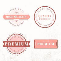 Vintage premium badge set vectors