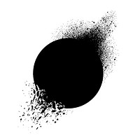 Circle shaped element with ink splashes vector