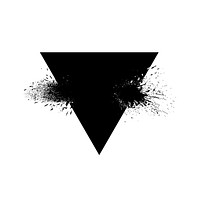 Triangle shaped element with ink splashes vector