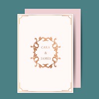 Vintage baroque wedding invitation design