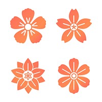 Orange flower pattern with a white background vector