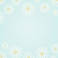 White daisy pattern with a light blue background vector