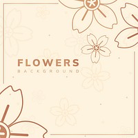 Brown flower border frame vector