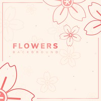 Orange floral pattern with a beige background vector