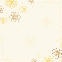 Brown flower border frame vector