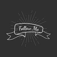 Banner with a text follow me vector
