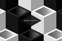 Black and white cubic background vector
