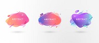 Colorful abstract oval badge vectors collection