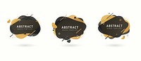 Black and gold abstract oval badge vectors collection