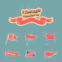 Old school flags and banners vector collection