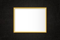 Luxurious golden frame mockup on a wall vector