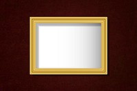 Luxurious golden frame mockup on a wall vector