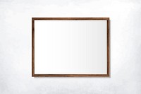 Wooden frame mockup on a wall vector