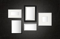 Frame mockup collection on a wall vector