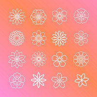 Flower pattern with a pink and orange background vector