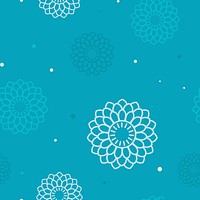 White flower pattern with a blue background vector