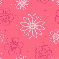 White flower pattern with a pink background vector