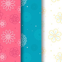 Floral background vector set