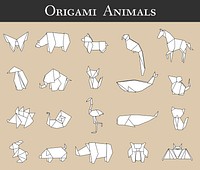 Animal origami vector