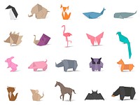 Animal origami vector