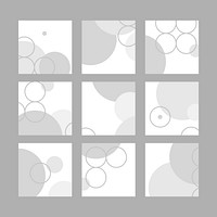 Gray circle geometric pattern banners vectors set