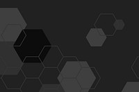 Black and gray hexagon geometric pattern background vector