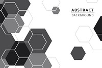 Black and white hexagon geometric pattern background vector