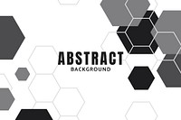 Black and white hexagon geometric pattern background vector