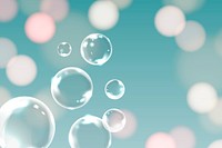 Soap bubbles on green background vector