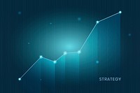 Blue business strategy growing graph vector