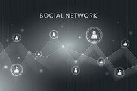 Gray social network technology icons background