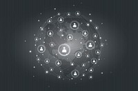 Gray social network technology icons background vector