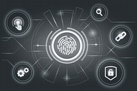 White finger scan biometric identity background vector