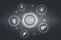 White finger scan biometric identity background vector