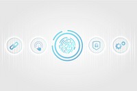 Blue finger scan biometric identity background