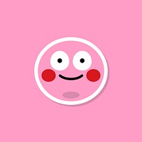 Pink facial emoji blushing vector
