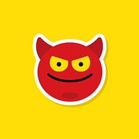 Naughty red devil emoji vector