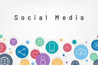 Colorful social media icons background vector