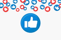 Thumbs up icon on a social media icons border background vector