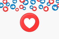 Heart icon on a social media themed border background vector