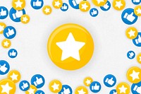 Star and thumbs up icons border on a white background vector