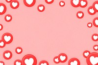 Heart icons themed border background vector