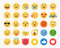 Social media emoticons vector set