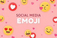 Social media emoji pattern on a pink background vector