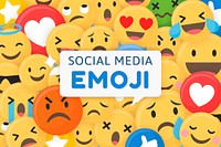 Social media emoji patterned background vector