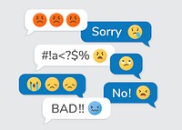 Argument social media emoji in speech bubbles vector