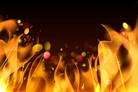 Yellow blazing flame on a black background vector