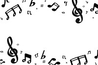 Black flowing music notes on white background vector