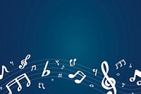 White flowing music notes on blue | Free Vector - rawpixel