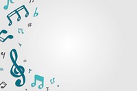 Blue flowing music notes on white background vector